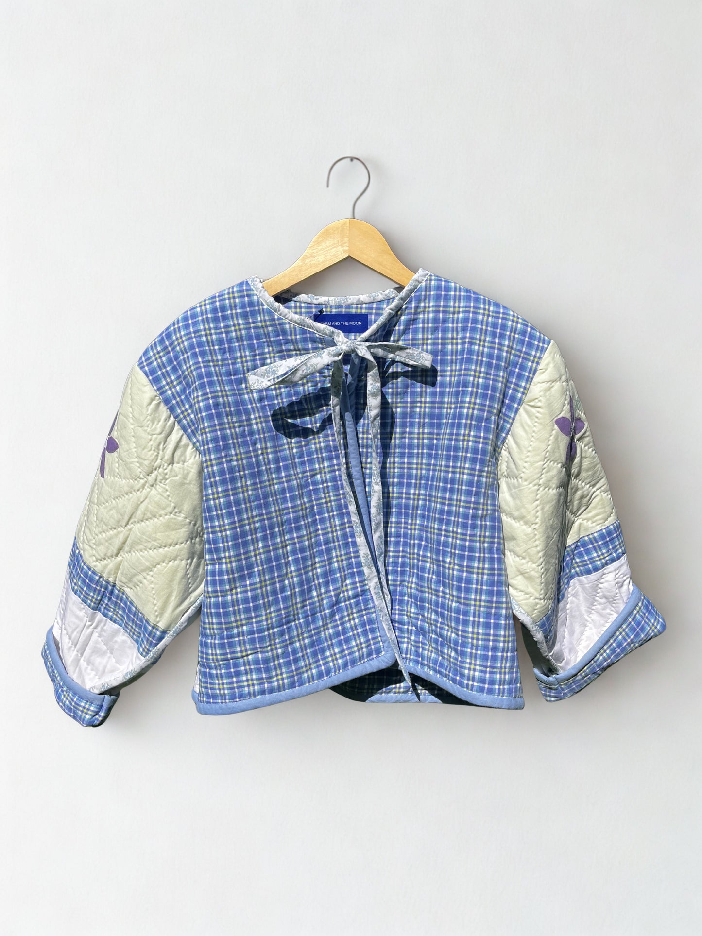 Blue Flower Applique Quilt Coat