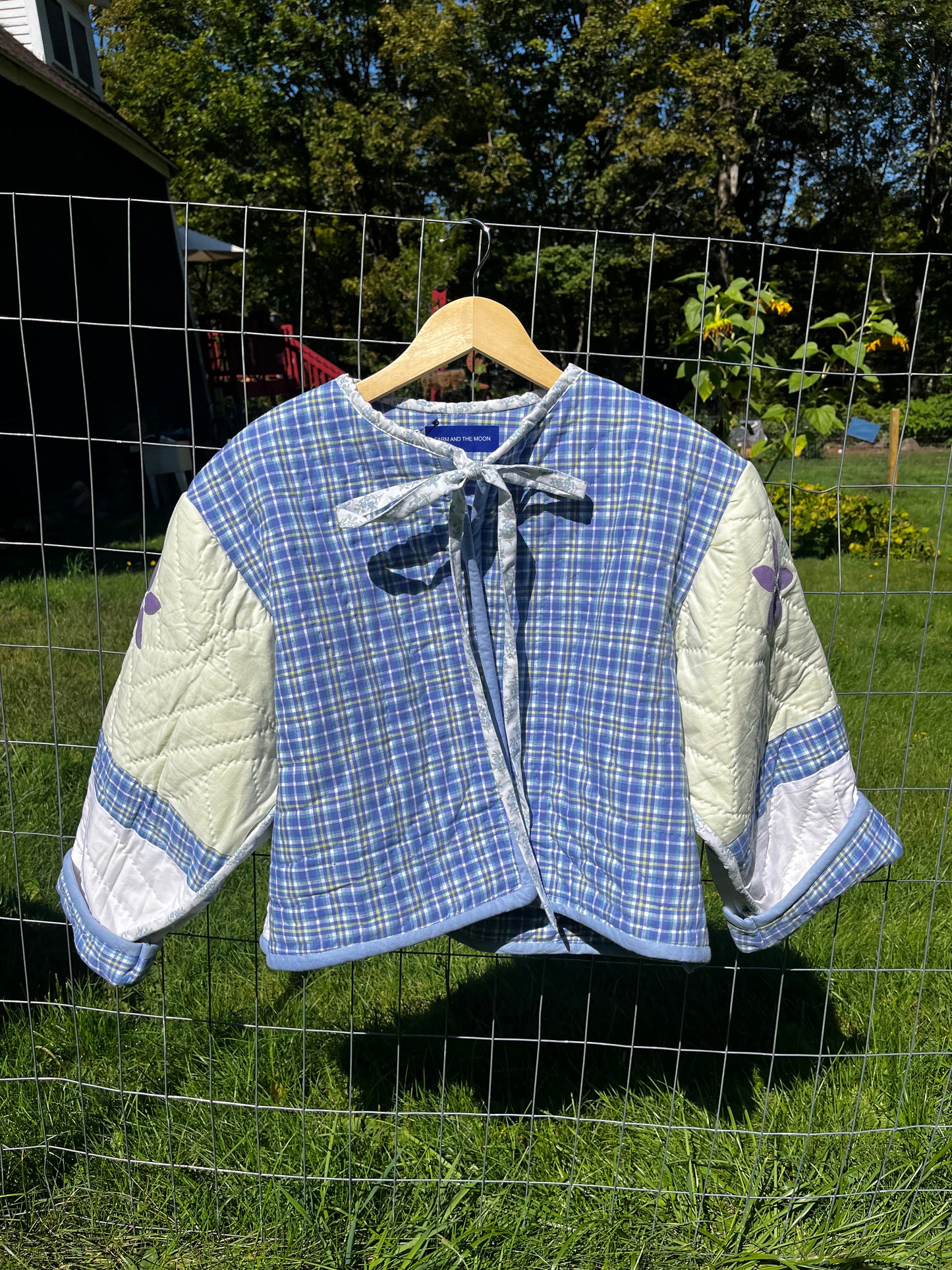 Blue Flower Applique Quilt Coat