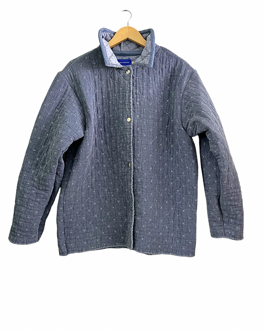 Denim Blue Colored Quilt Coat