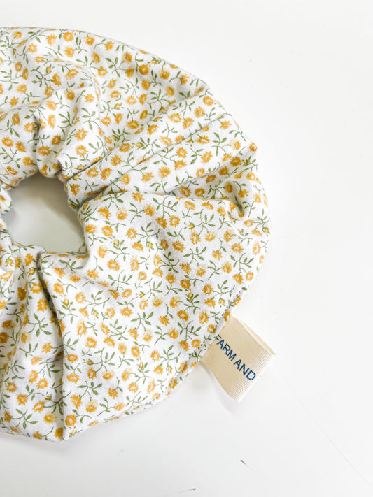 Yellow Flowers Jumbo Scrunchie