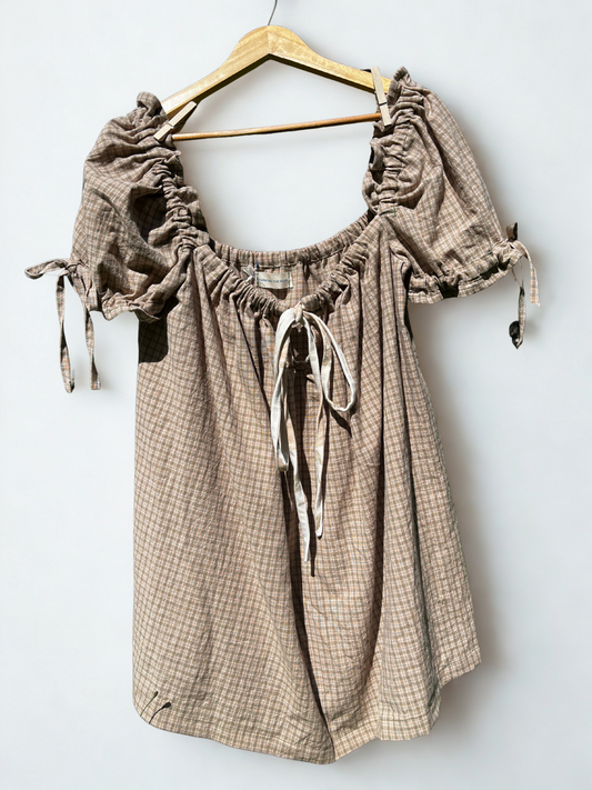 Brown Gingham Madison Mini Dress