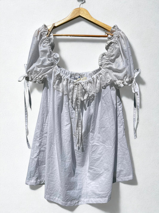 White Eyelet Lace- Madison Mini Dress