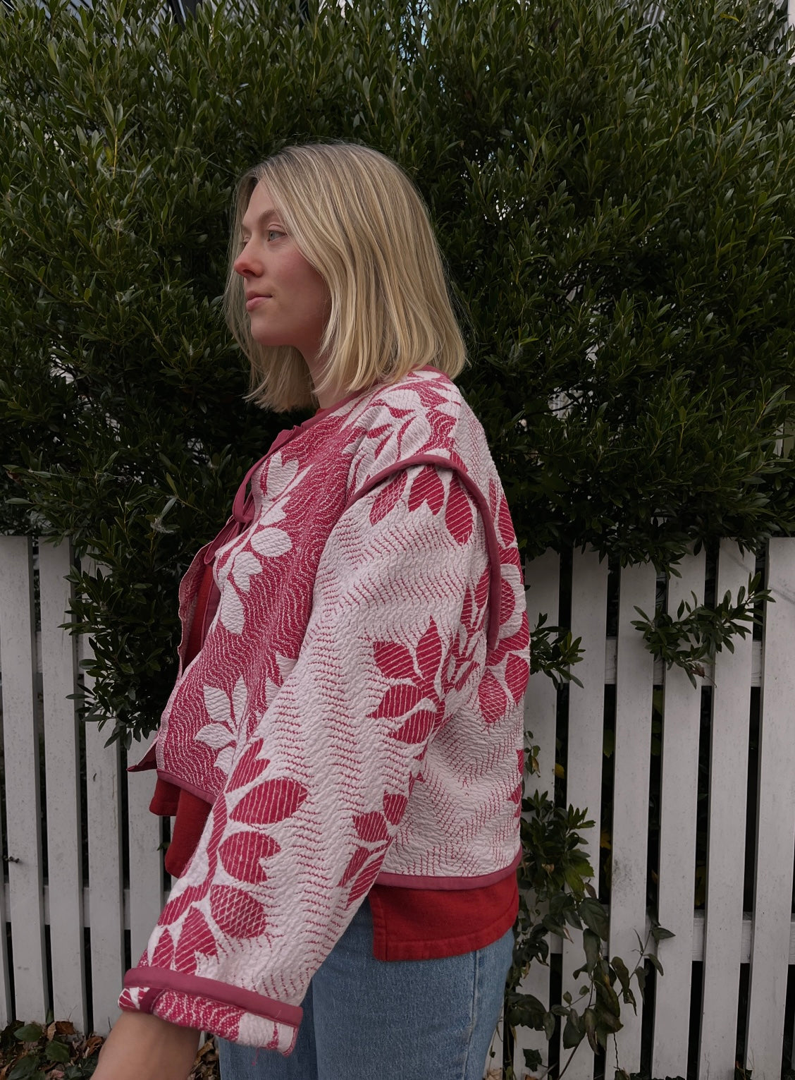 Red Folklore Cropped Jacket