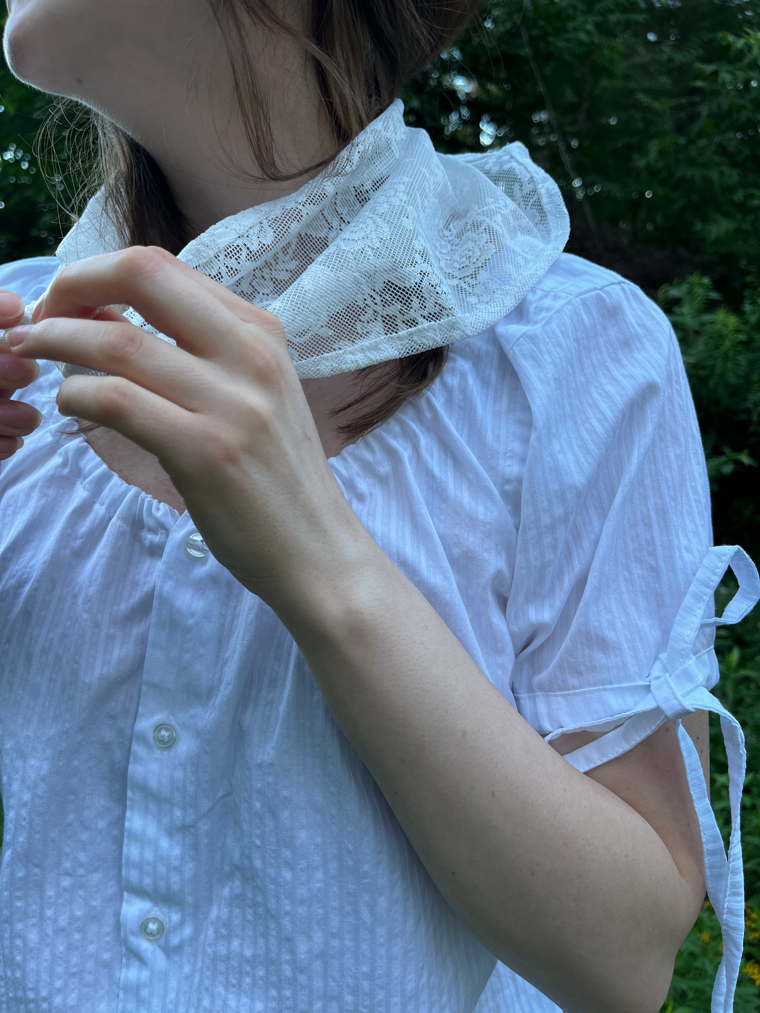 White Floral Lace Bandana