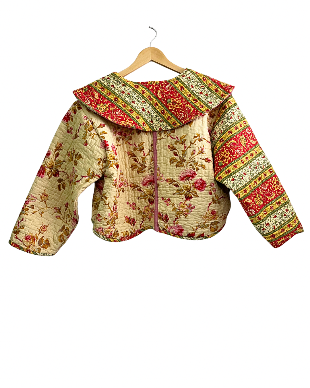 Rose garden jacket with oversized collar