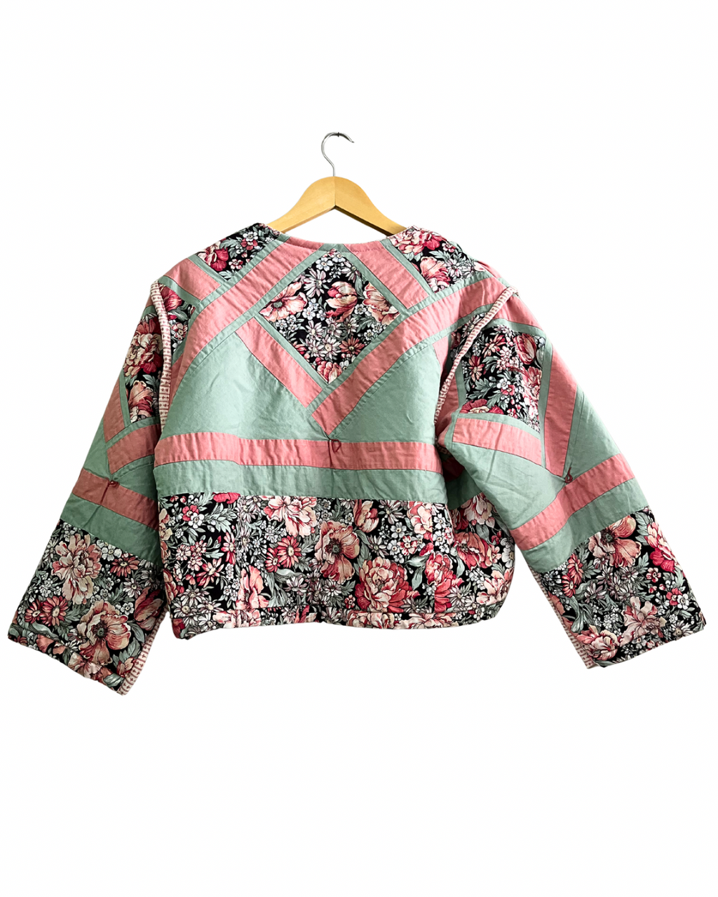 Pink Floral Cropped Jacket