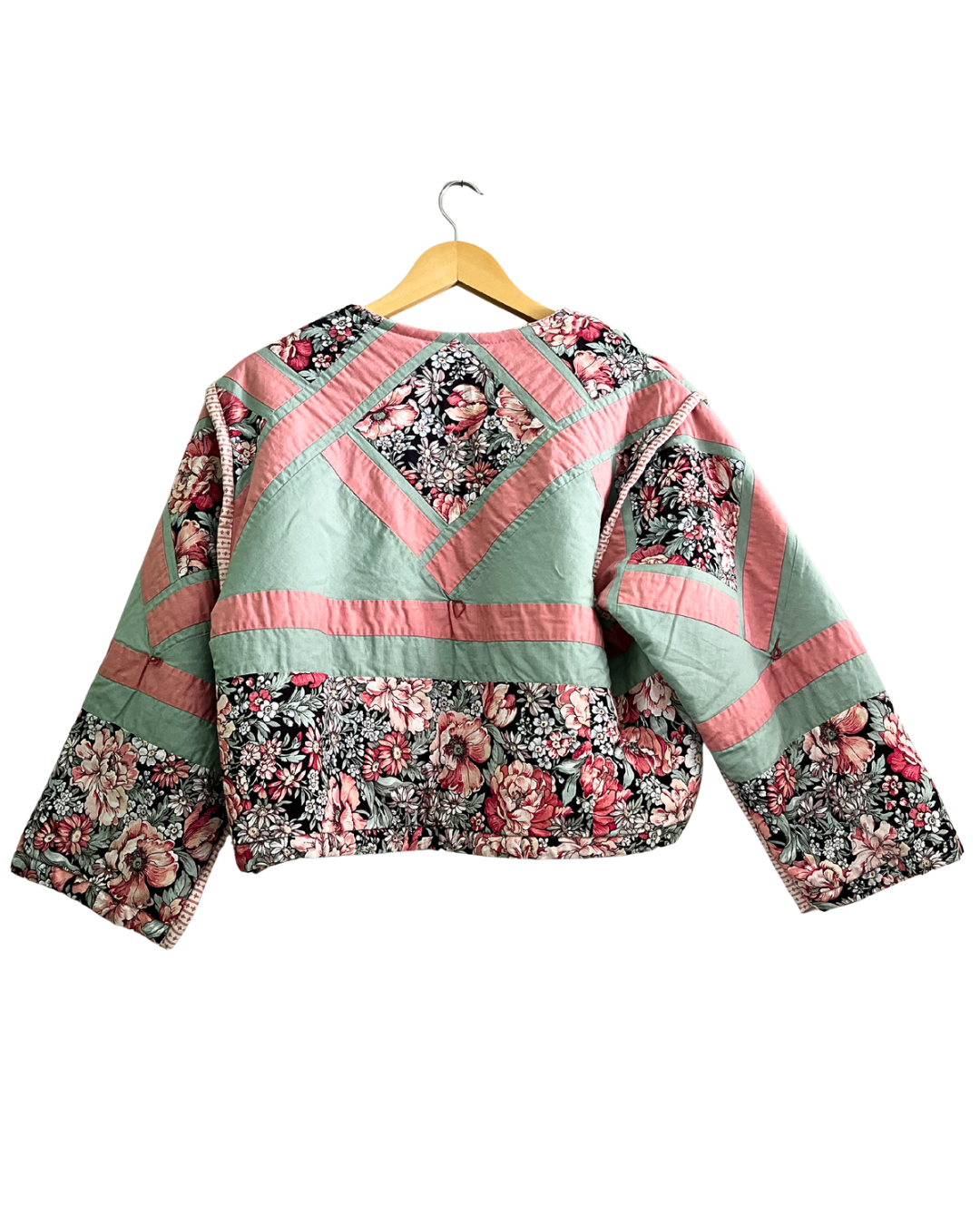 Pink Floral Cropped Jacket