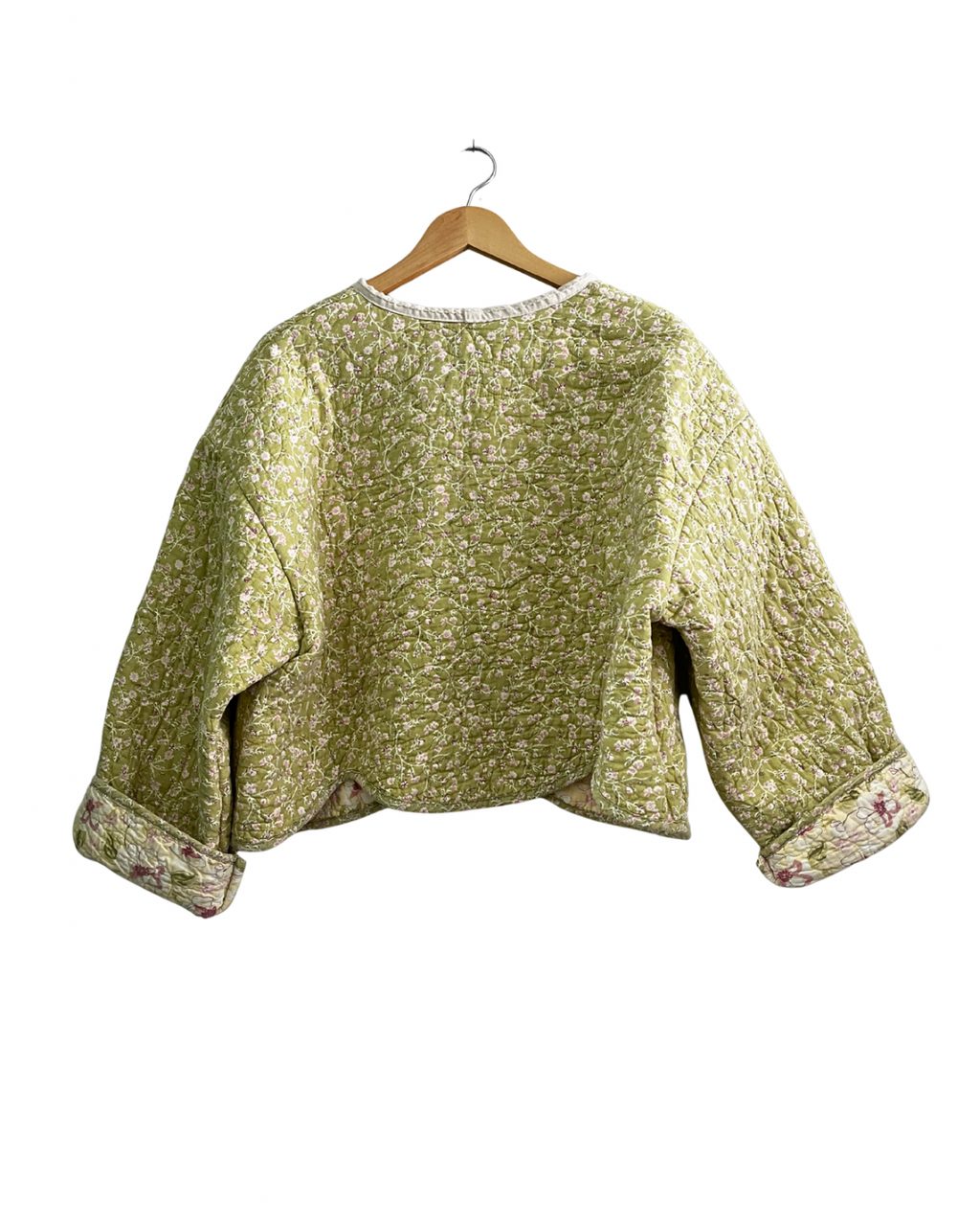 Green Floral Cropped Jacket