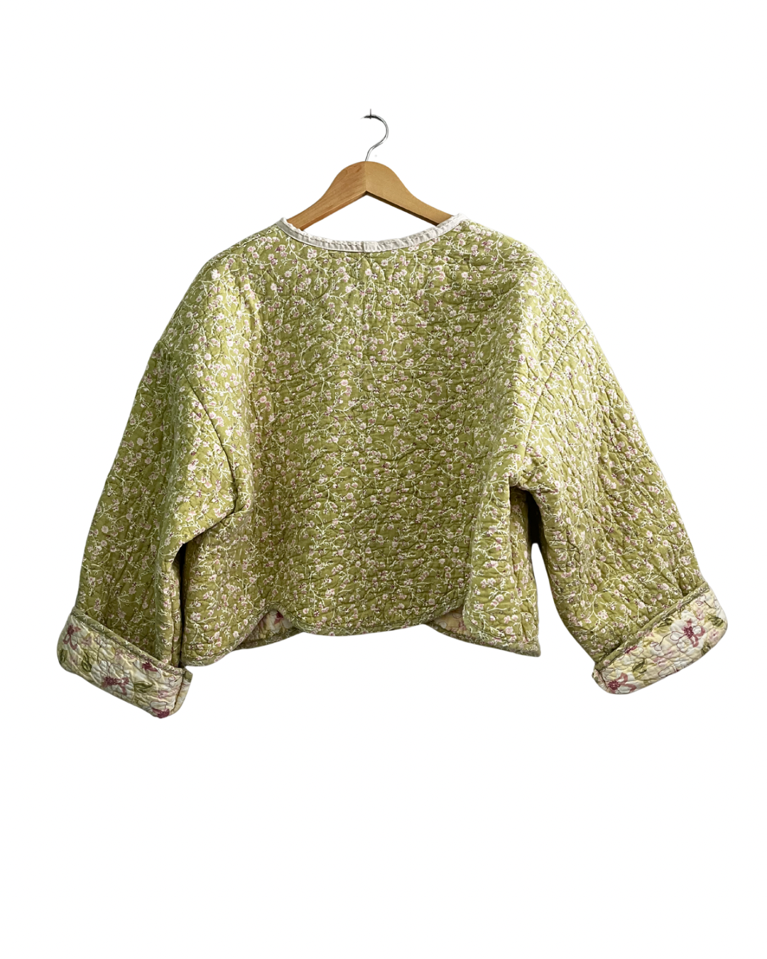 Green Floral Cropped Jacket