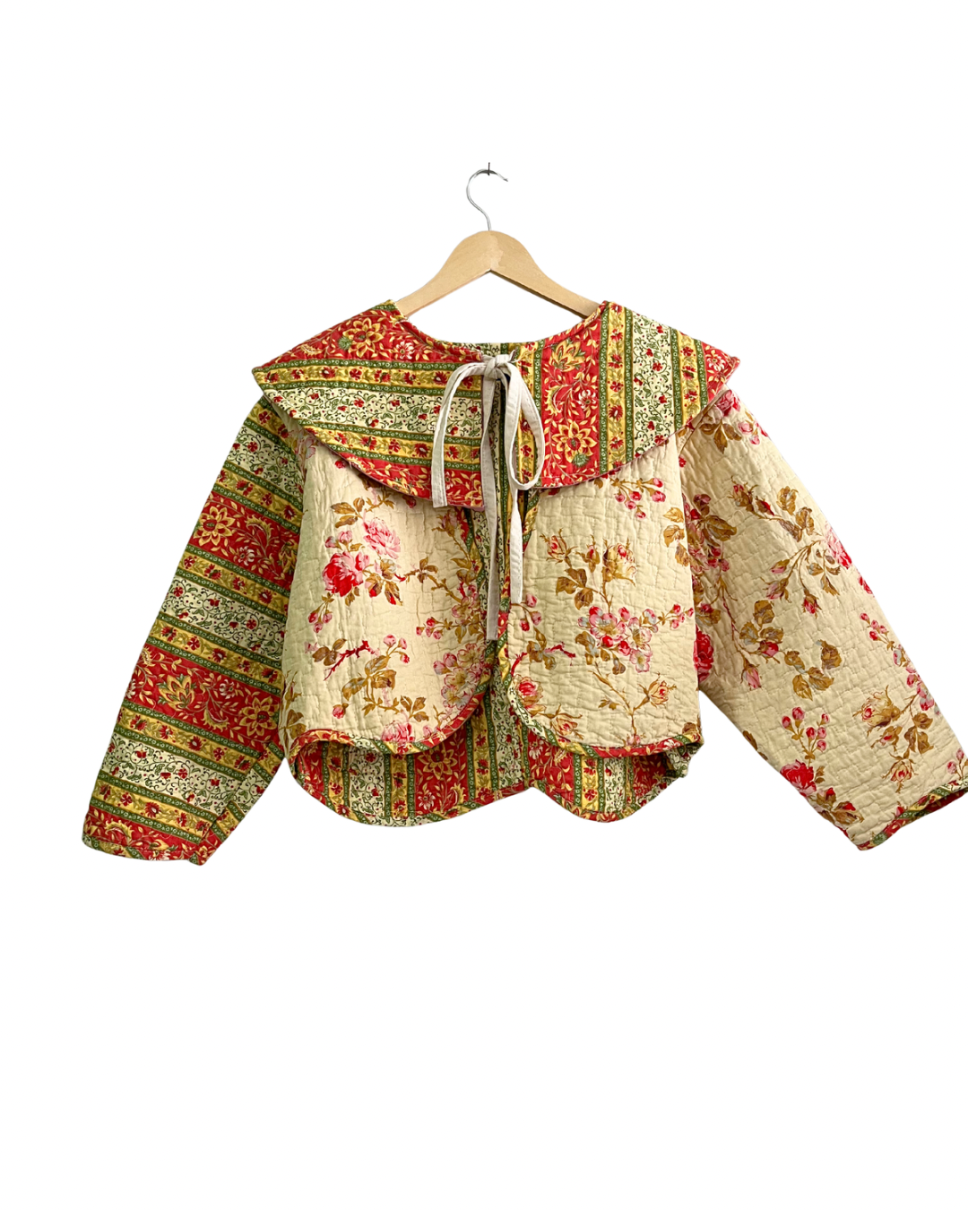 Rose garden jacket with oversized collar