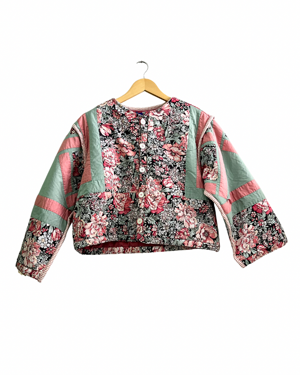 Pink Floral Cropped Jacket