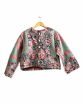 Pink Floral Cropped Jacket