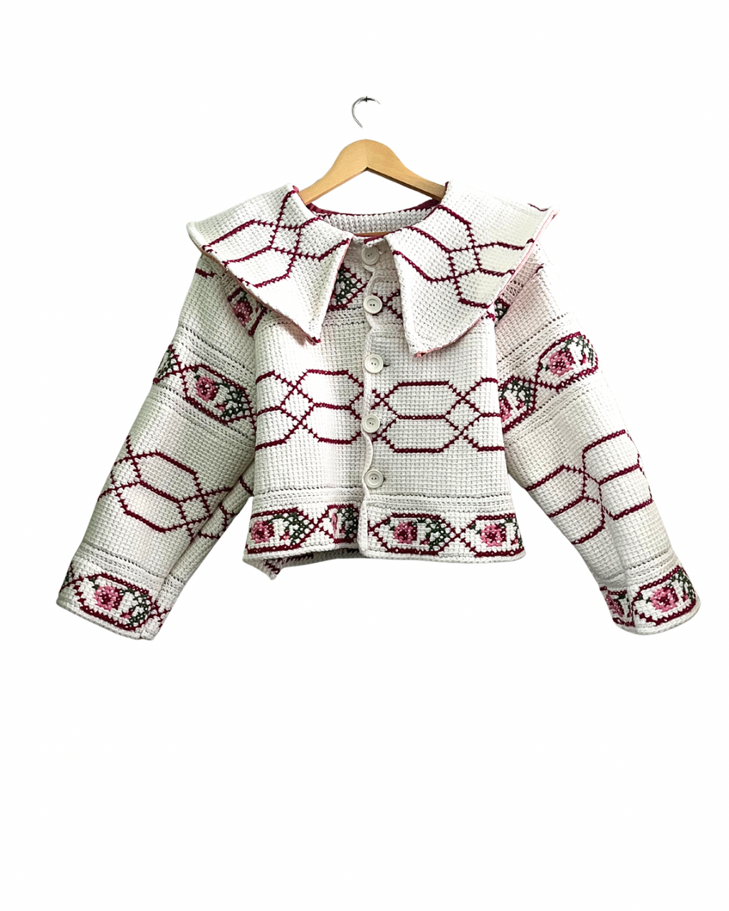 White and Pink Floral Jacket