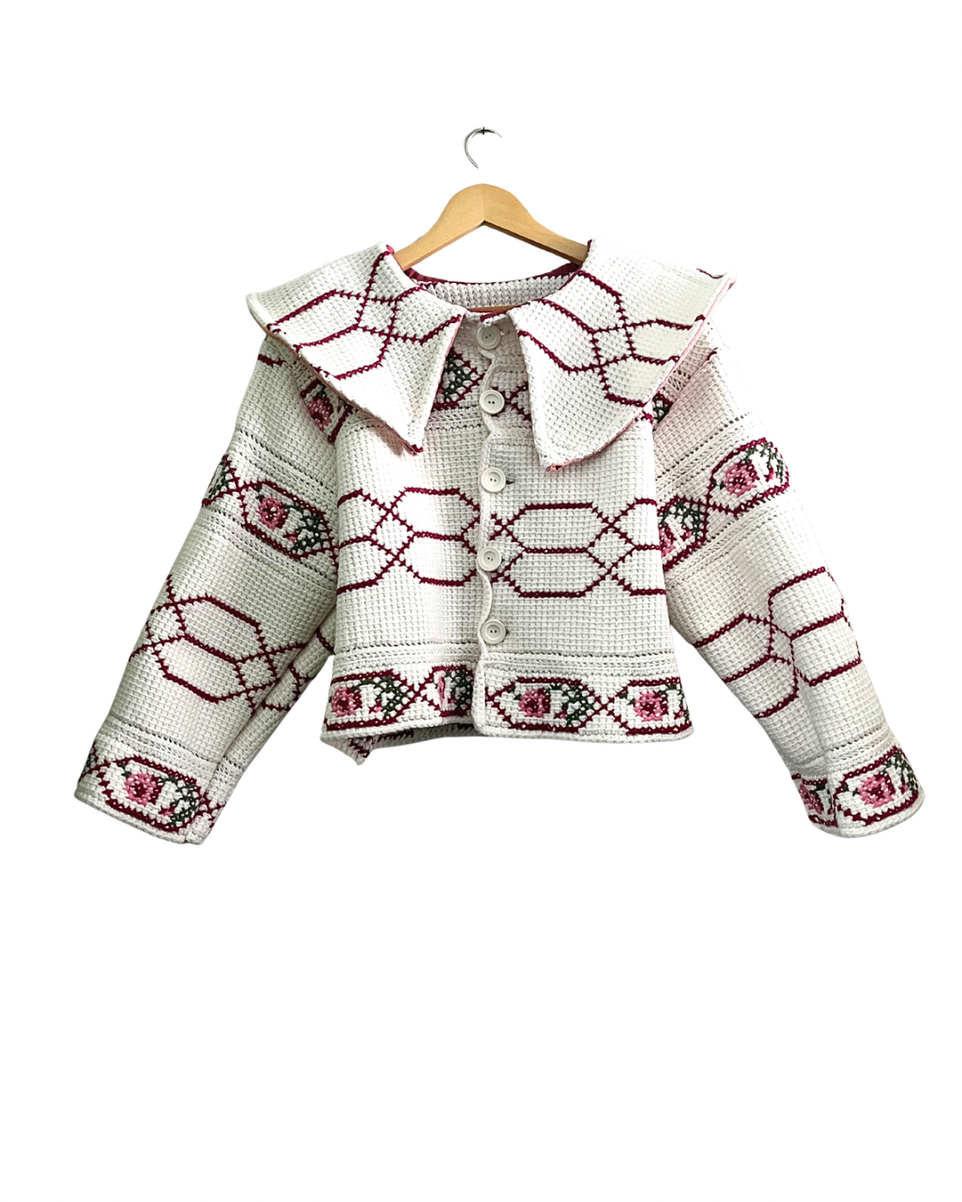 White and Pink Floral Jacket