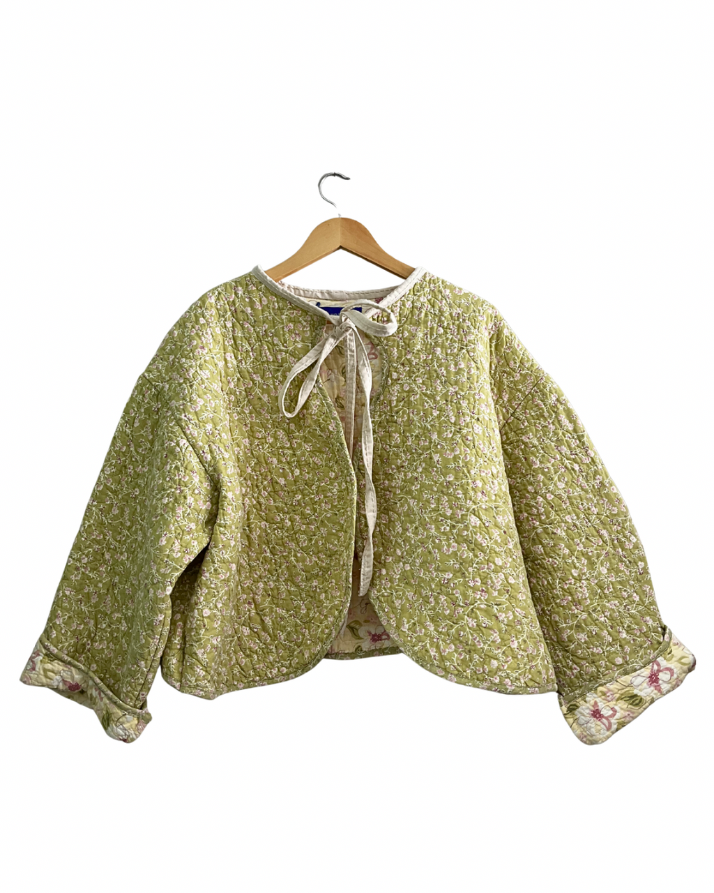 Green Floral Cropped Jacket