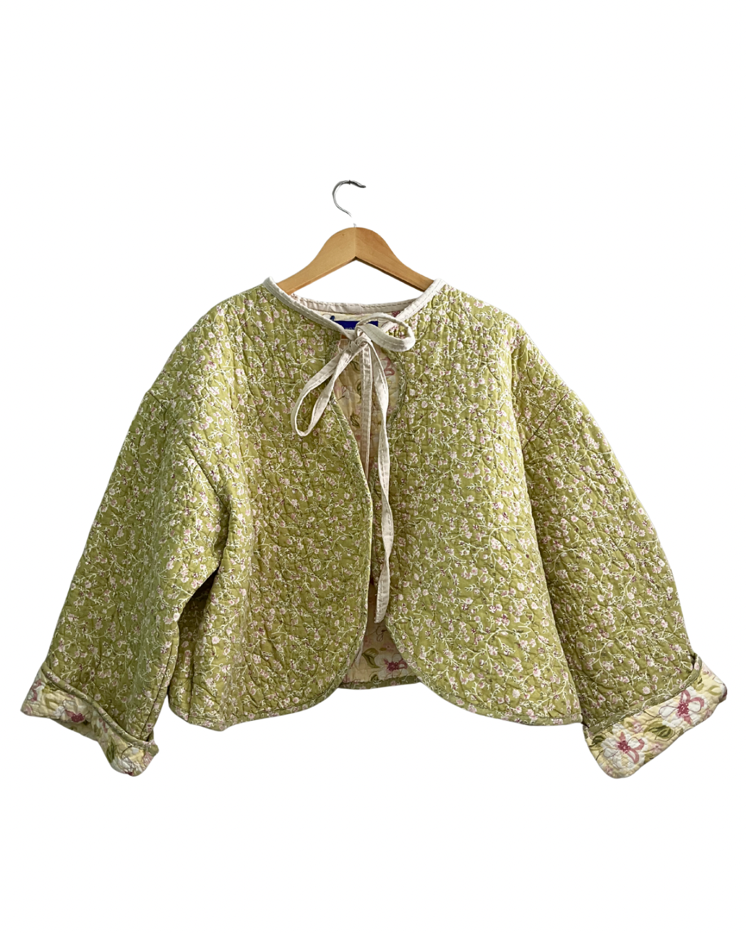 Green Floral Cropped Jacket