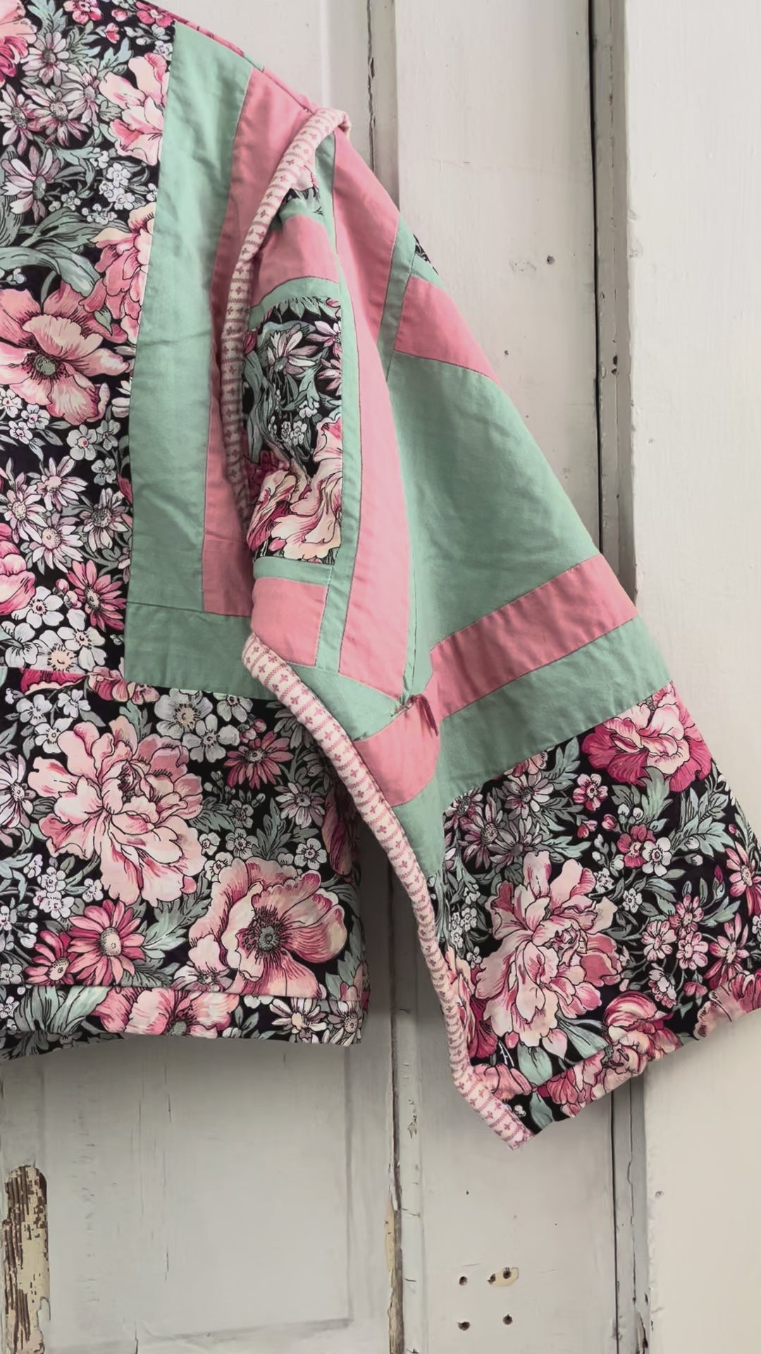 Pink Floral Cropped Jacket