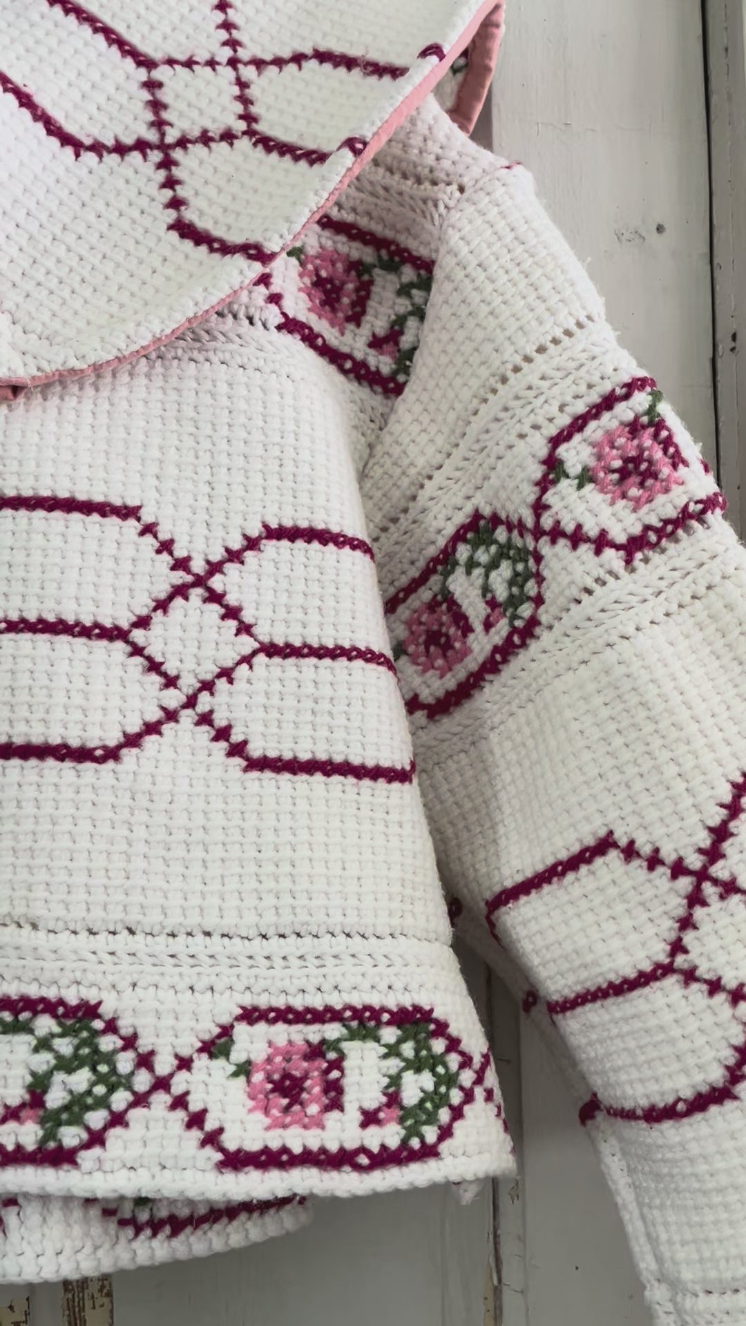 White and Pink Floral Jacket
